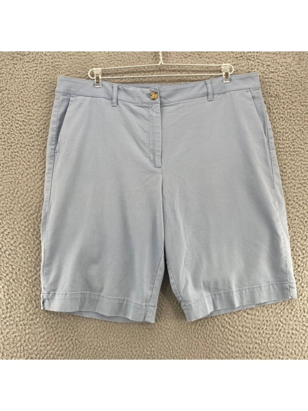 J Jill Shorts Womens 18 Blue Modal Cotton Blend Twill Bermuda Stretch Pockets*